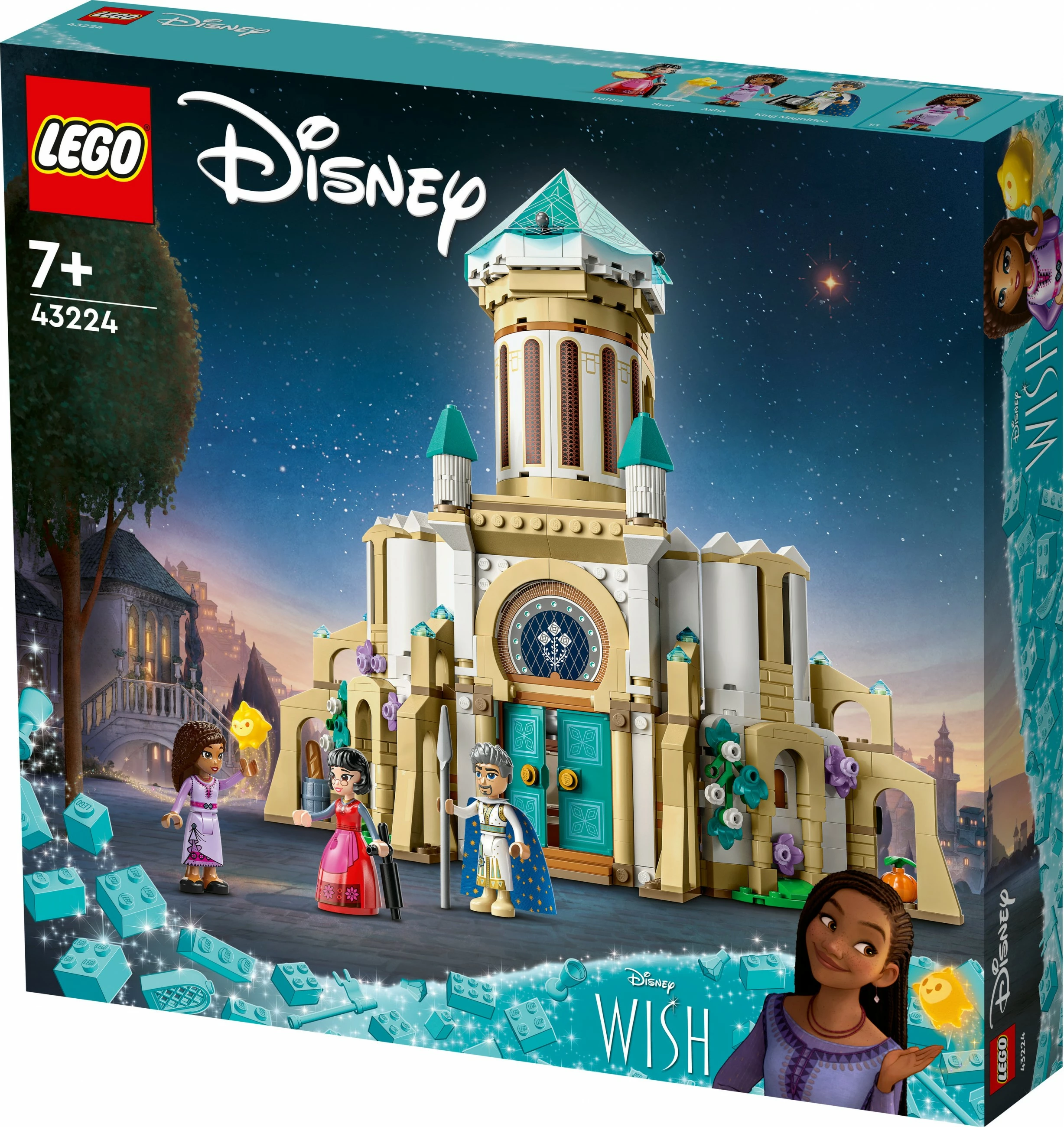 Komplet gradnje LEGO Disney Grad kralja Magnifica 43224, 613 kosov, večbarven