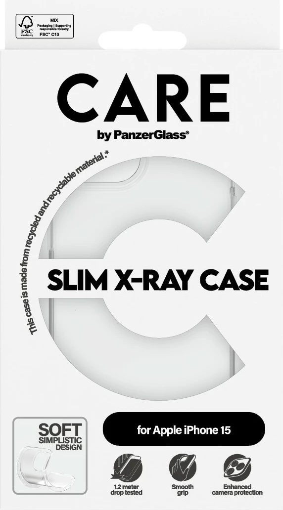 Prozorno etui PanzerGlass CARE Case Fashion X-Ray za iPhone 15