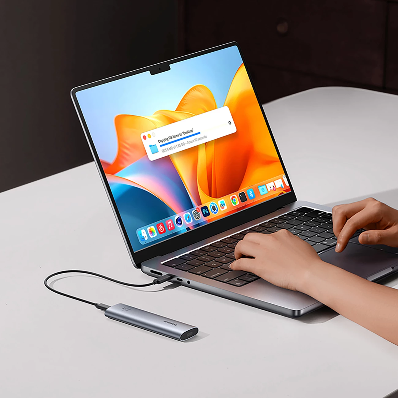 Zunanje ohišje za SSD M.2 NVMe Baseus FlyJoy, 10 Gb/s, sivo