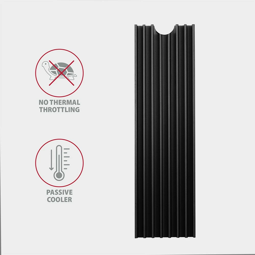 Pasivni radiator za SSD M.2, alumin, 22x80 mm, črn, AXAGON CLR-M2L6
