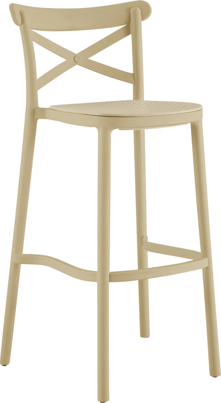 Barski stol iz polipropilena CONN FH5933.03 v barvi kapučina 41x49x102H cm