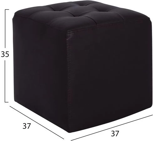 Stolček iz PU usnja v rjavi barvi Punk FH264.03 37x37x35 cm