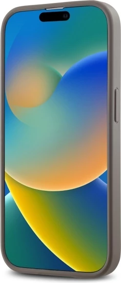 Ovitek za telefon iz umetnega usnja z karo vzorcem MagSafe, DKNY, za iPhone 14 Pro, bež