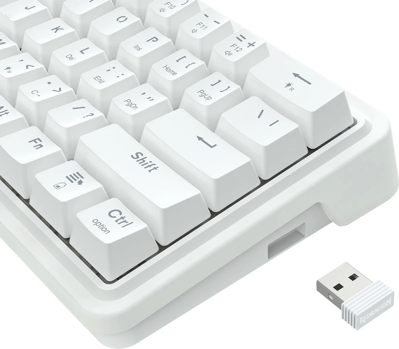 Mehanska tipkovnica Redragon Draconic V2 K730W-RGB-PRO, 60 %, RGB, brezžična/žična, bela