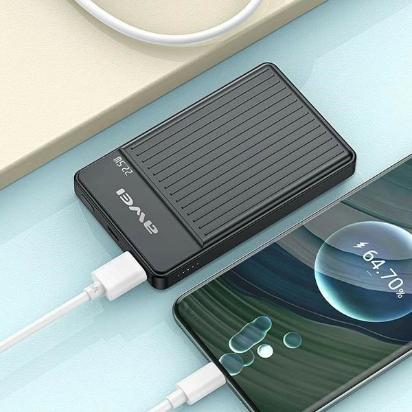 Powerbank z MagSafe AWEI 10000 mAh, 22,5 W, črn