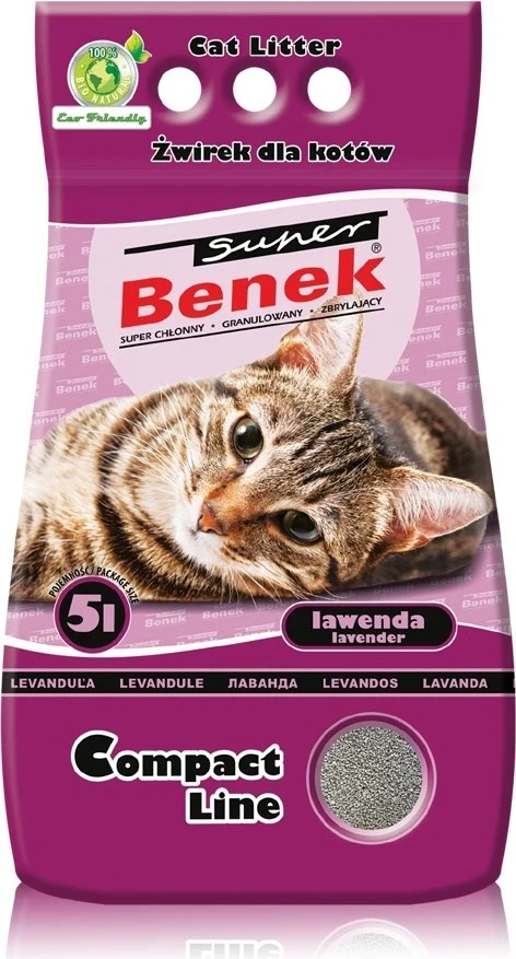 Plevelë za mačke z vonjem sivke, Certech Super Benek Compact, 5 l