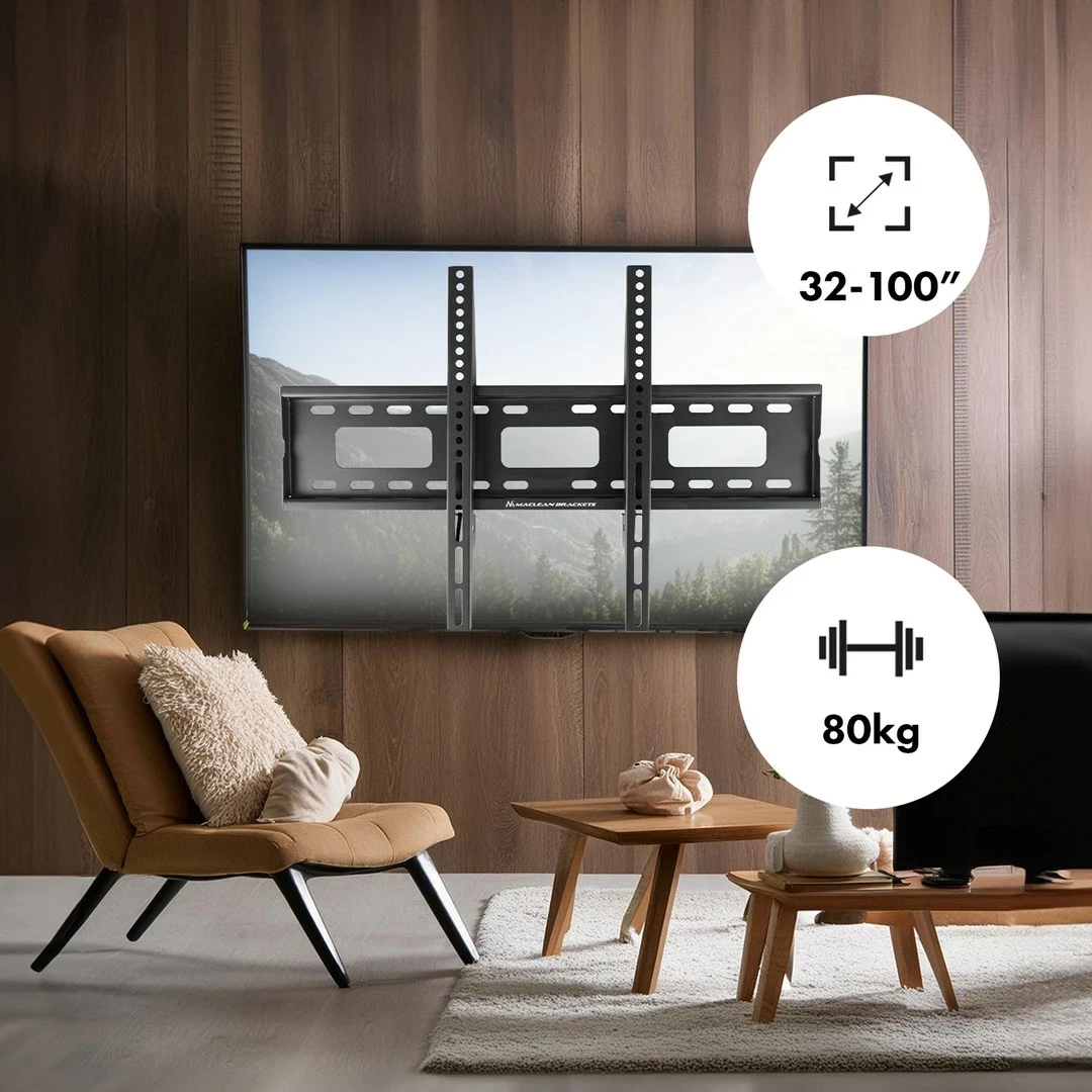Stenski nosilec za TV, Maclean MC-419, 32"-100", aluminij