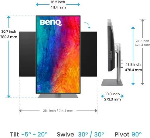 Monitor 31,5", 4K UHD, IPS, 5 ms, 2000:1, HDMI, siv — BenQ PD3225U