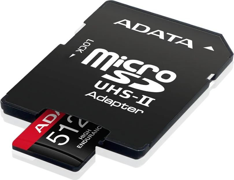 Pomnilniška kartica MicroSDXC 512 GB High Endurance ADATA, rdeča, z adapterjem
