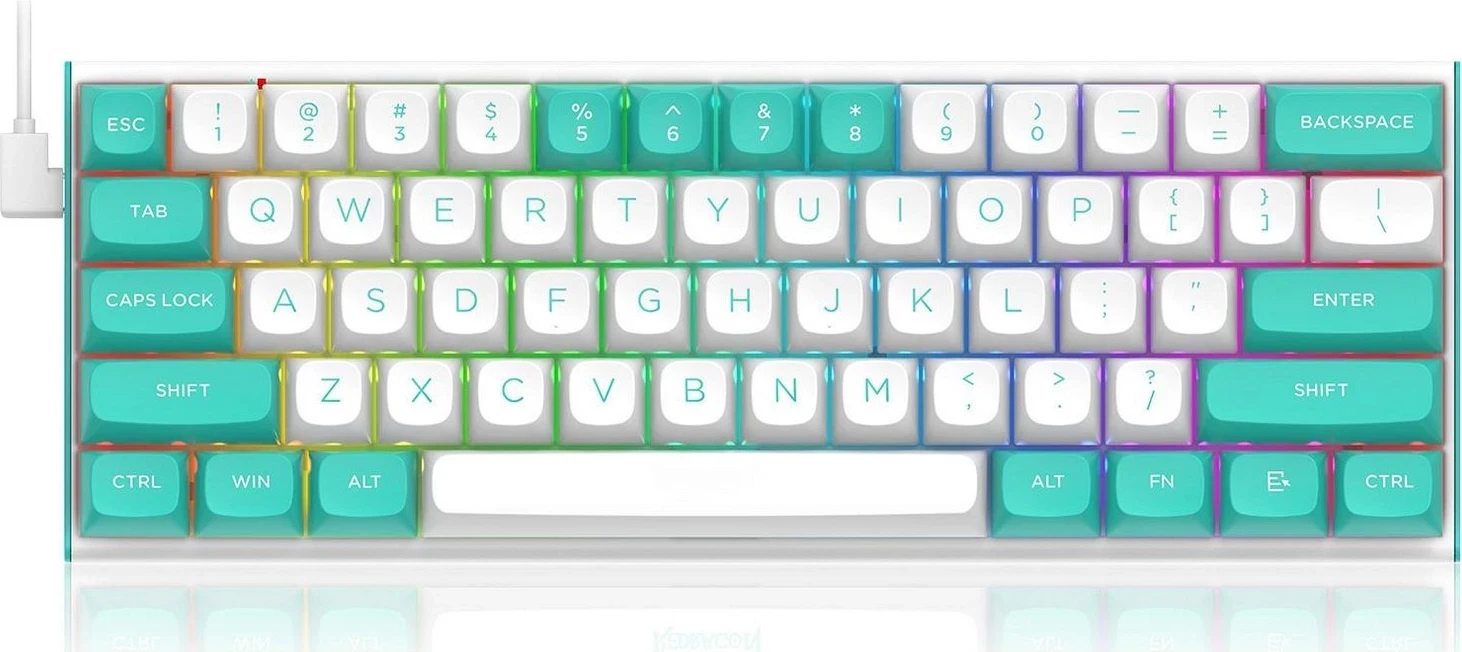 Mehanska tipkovnica RGB, Redragon K683WB FIDD, z žico, bela-zelena