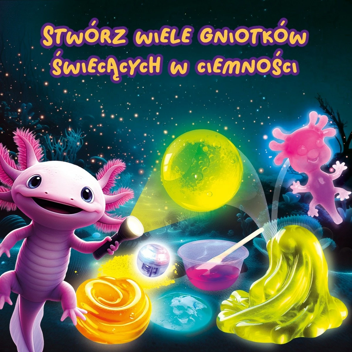 Set znanosti, Lisciani Slumi Science Glowing Putty in the Dark, večbarven