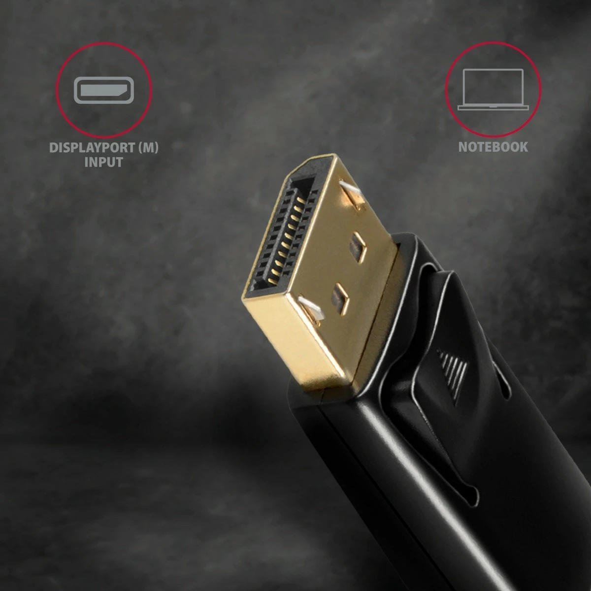 Aktivni adapter DisplayPort na HDMI AXAGON RVD-HI14N, 4K/30Hz, 18 cm, črn