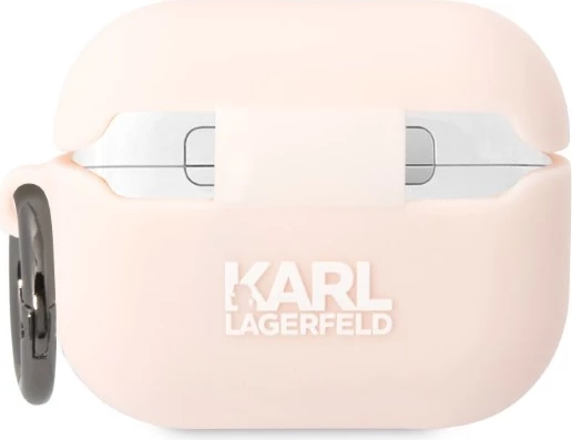 Ovitek za AirPods Pro Karl Lagerfeld KLAPRUNIKP, silikonski, rožnat, z obročkom