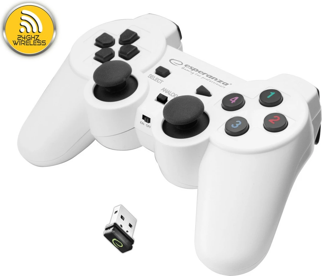 Brezžični gamepad za PC/PS3 Esperanza EGG108W, bel