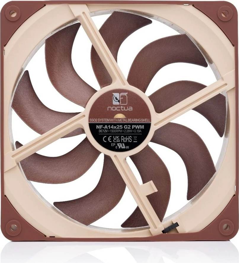 Ventilator za ohišje Noctua NF-A14x25 G2 PWM, 140 mm, bež