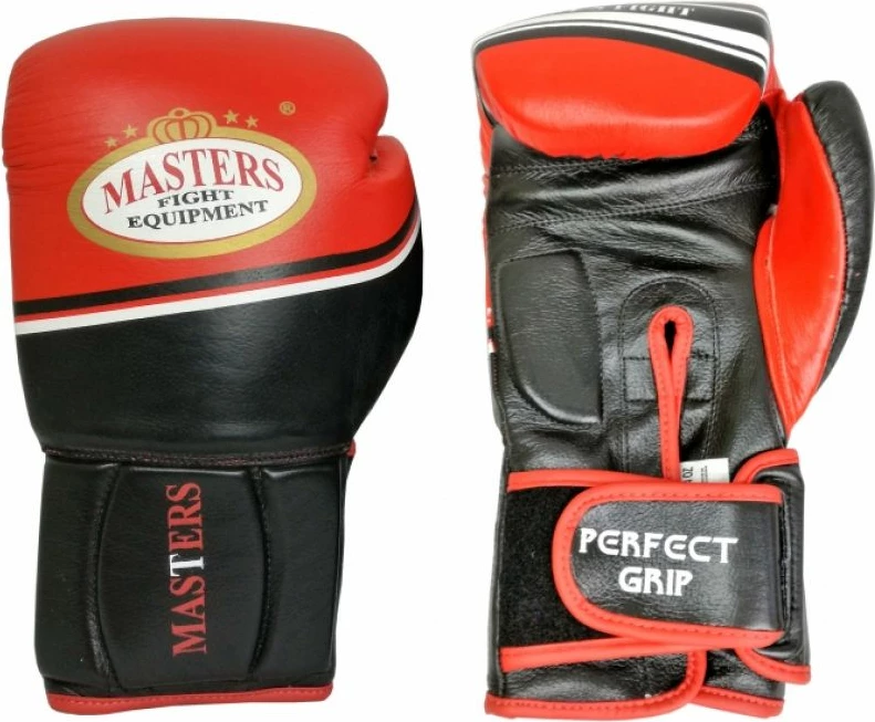 Boksarske rokavice za moške Masters, črne in rdeče, 18 oz