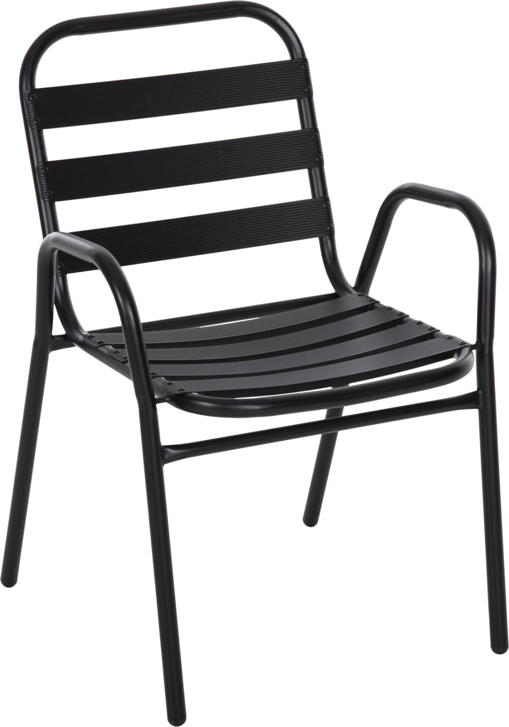 Stol Prelude FH5970.03 kovinski okvir-aluminij sedež in naslonjalo-črna 54x56x79Hcm