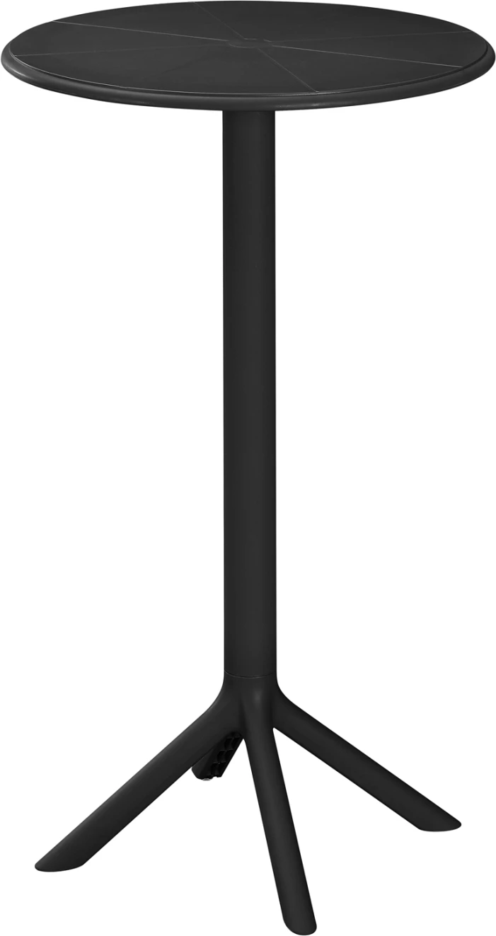 Okrogla barska miza TERRIN FH6126.12 iz polipropilena črne barve Φ60x106Hcm