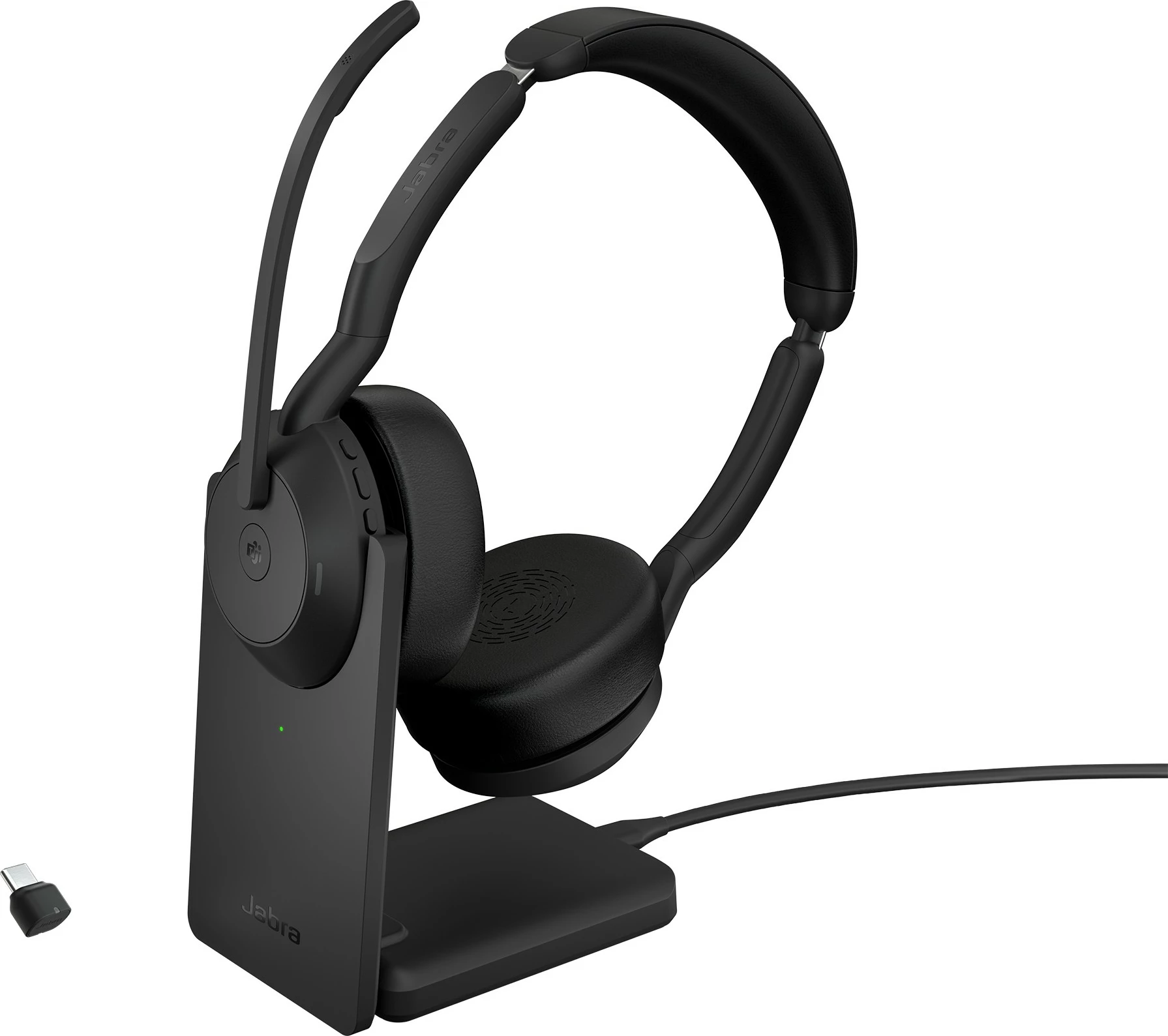 Profesionalne slušalke Jabra Evolve2 55, Link380c MS Stereo, žične in brezžične, črne