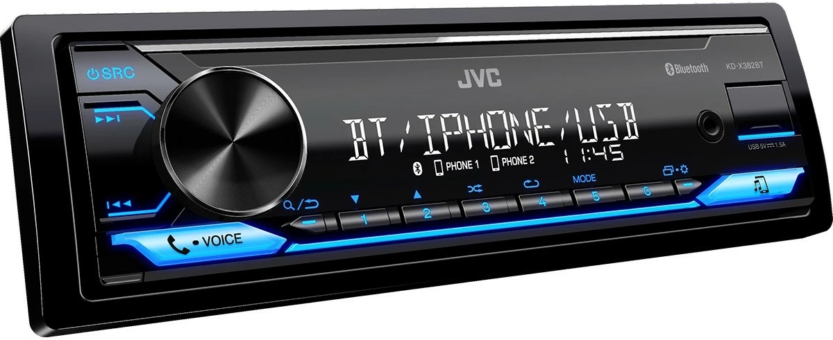 Avtoradio JVC KDX-382BT, Bluetooth, USB, črn