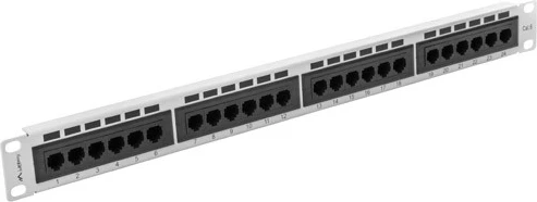 Patch panel, LANBERG PPU6-1024-S, 24 portov, 1U, siva