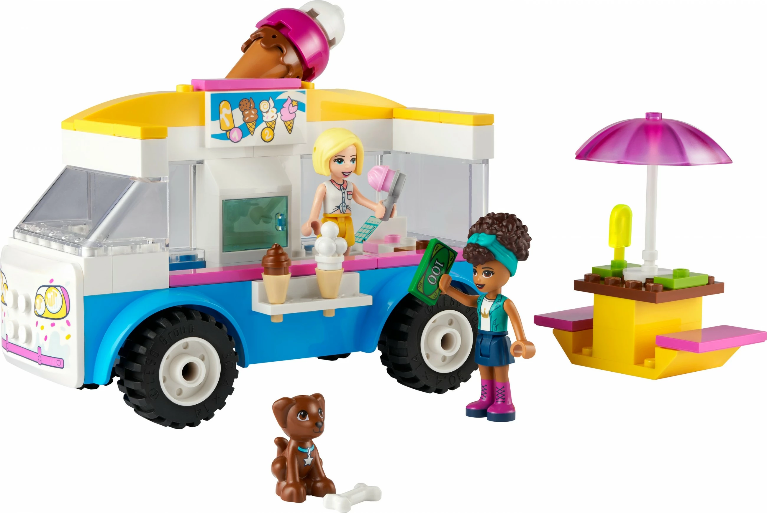 Set za sestavljanje z avtodomom za sladoled LEGO Friends 41715, 84 kosi, večbarven