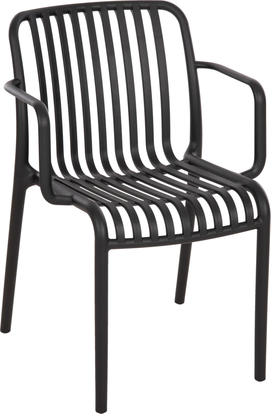 Vrtni naslanjač CONVEE FH6105.02 iz polipropilena v črni barvi 55x56x79H cm