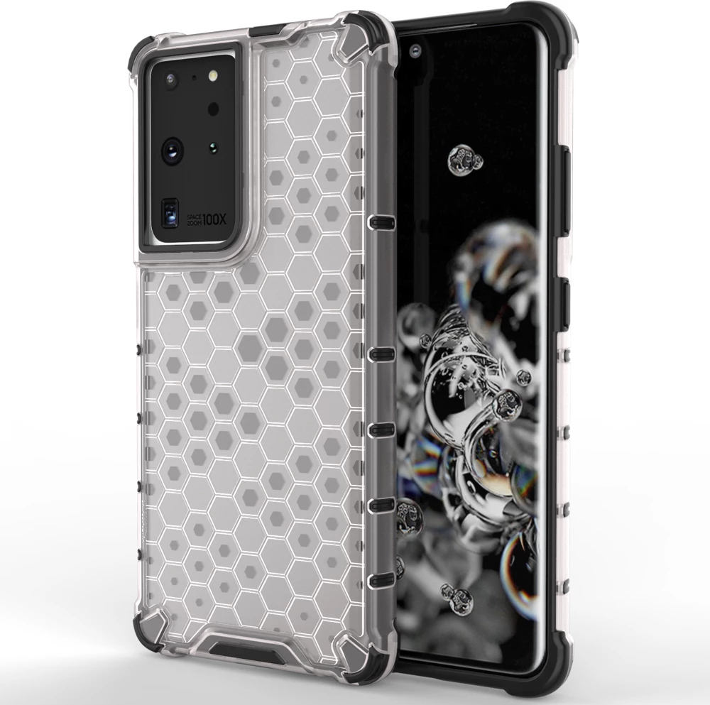 Ovitek Hurtel Honeycomb za Samsung Galaxy S22 Ultra, prozoren