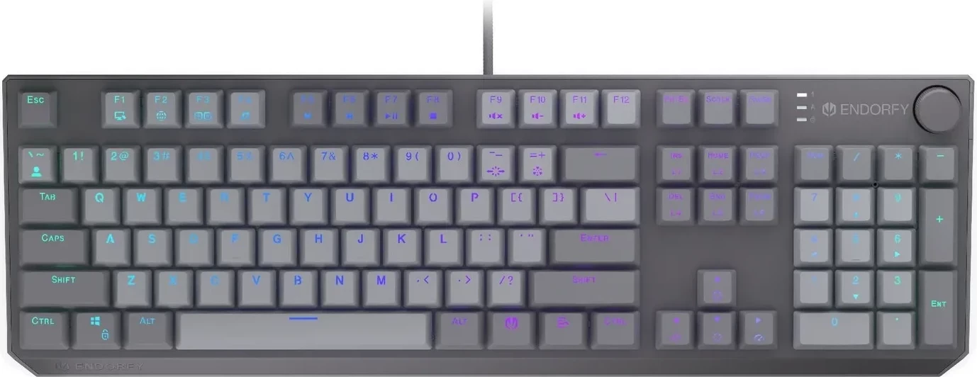 Mehanska tipkovnica Endorfy Thock V2, RGB, polna velikost, USB-C, siva