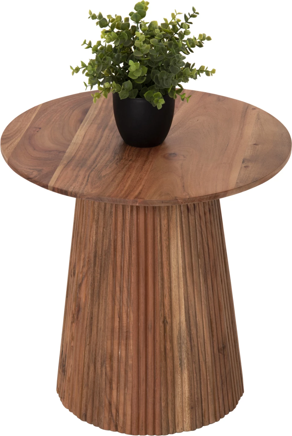 Okrogla stranska miza GROOT FH9698 iz masivnega akacijevega lesa - naravna barva Φ45x44Hcm