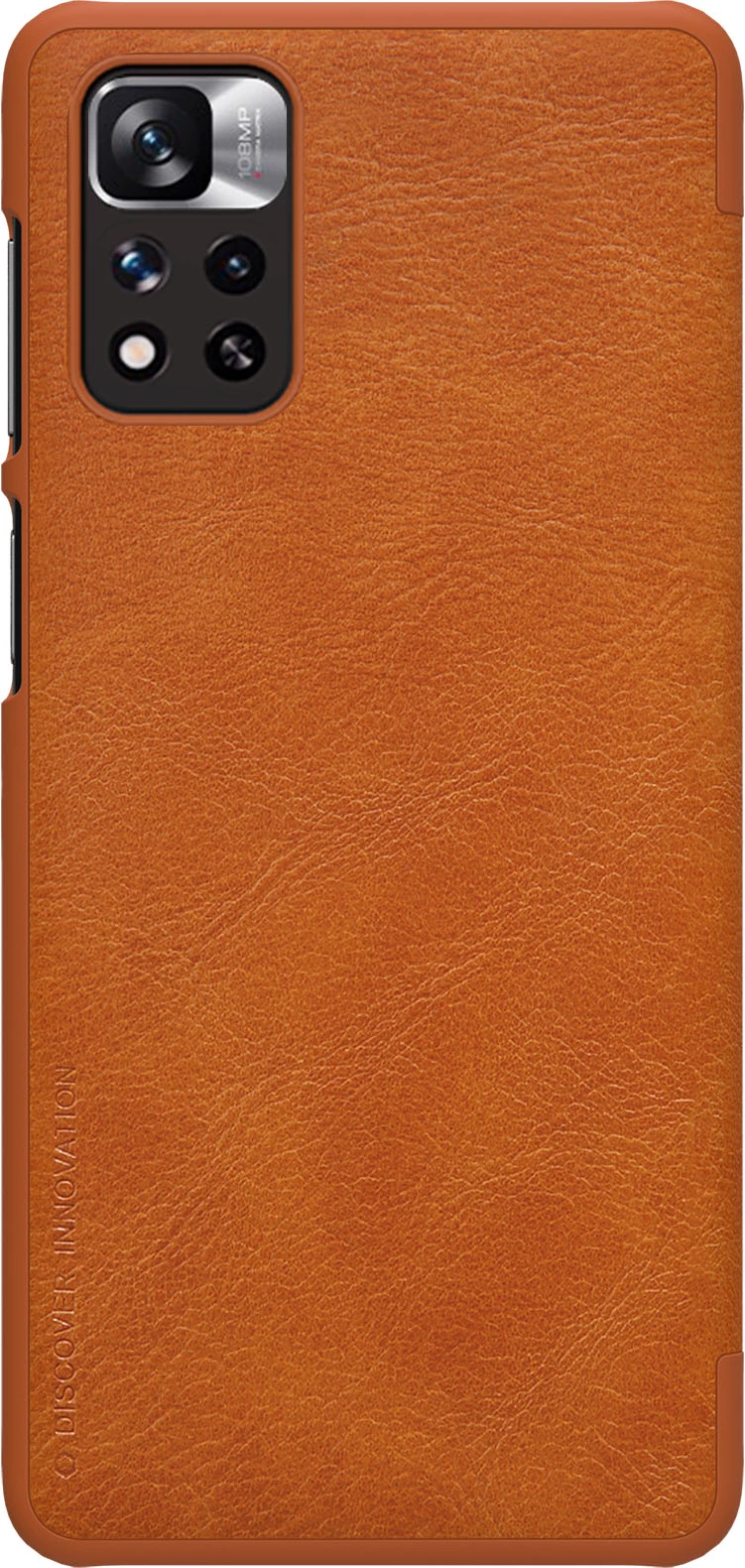 Zaščitni ovitek Nillkin Qin za Xiaomi Redmi Note 11 Pro+, Redmi Note 11 Pro, Mi 11i HyperCharge, rjav