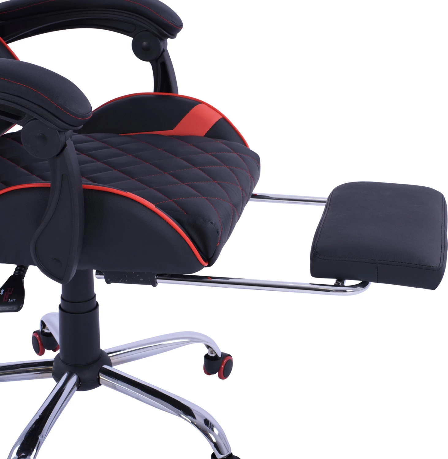 Igralni naslanjač z nagibnim naslonom in stopalko FH1157.01 Črno-Rdeča