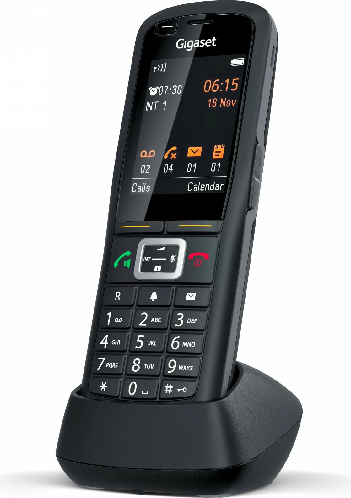 Brezžični telefon DECT, odporen na vodo in prah, Gigaset R700H PRO, črn