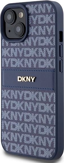 Ovitek za telefon DKNY Mono Stripe & Metal Logo za iPhone 15/14/13, modra