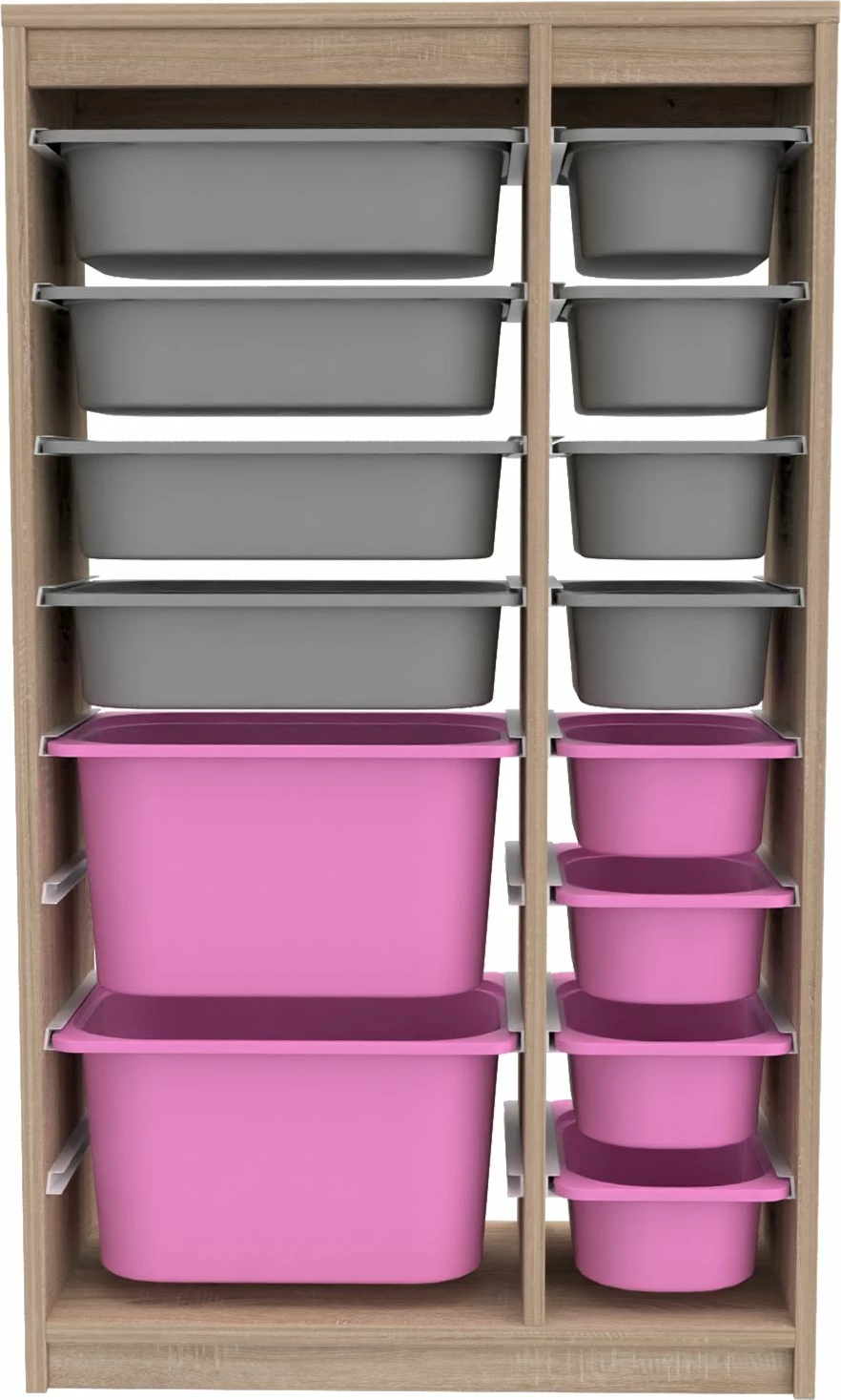 Večfunkcijska omara Montana Xs 2D4N8U, Hanah Home, sonoma siva in rožnata