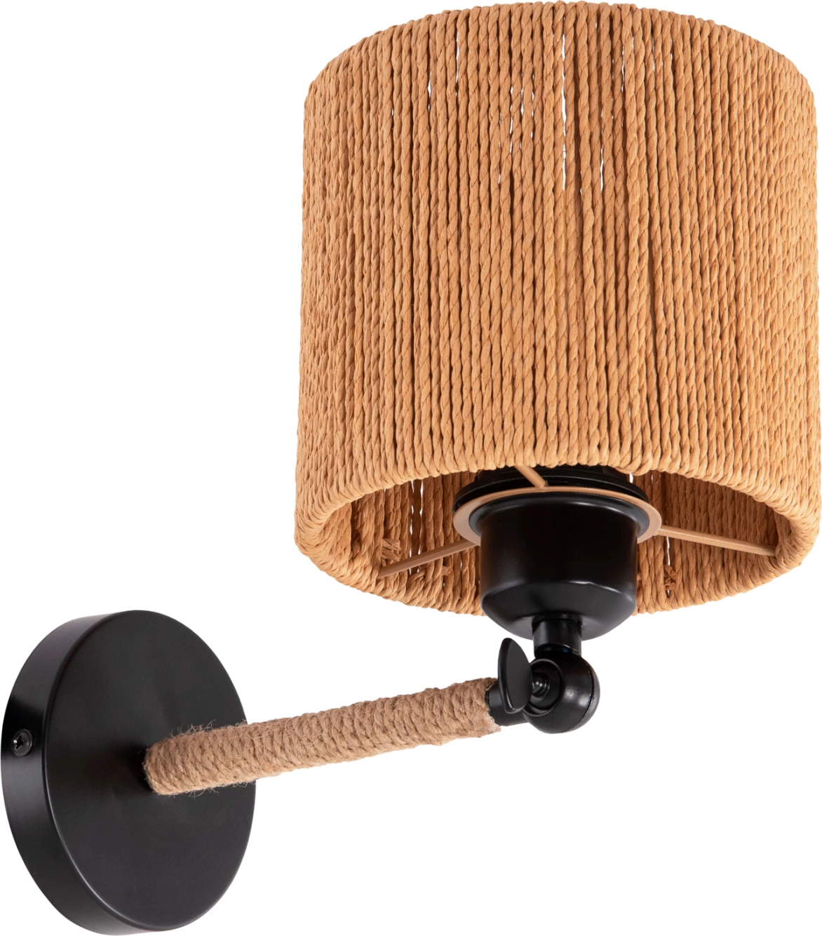 Stenska svetilka LANT FH4476 kovinska osnova-konopljina vrv- [E27] 15x15x35-23Hcm