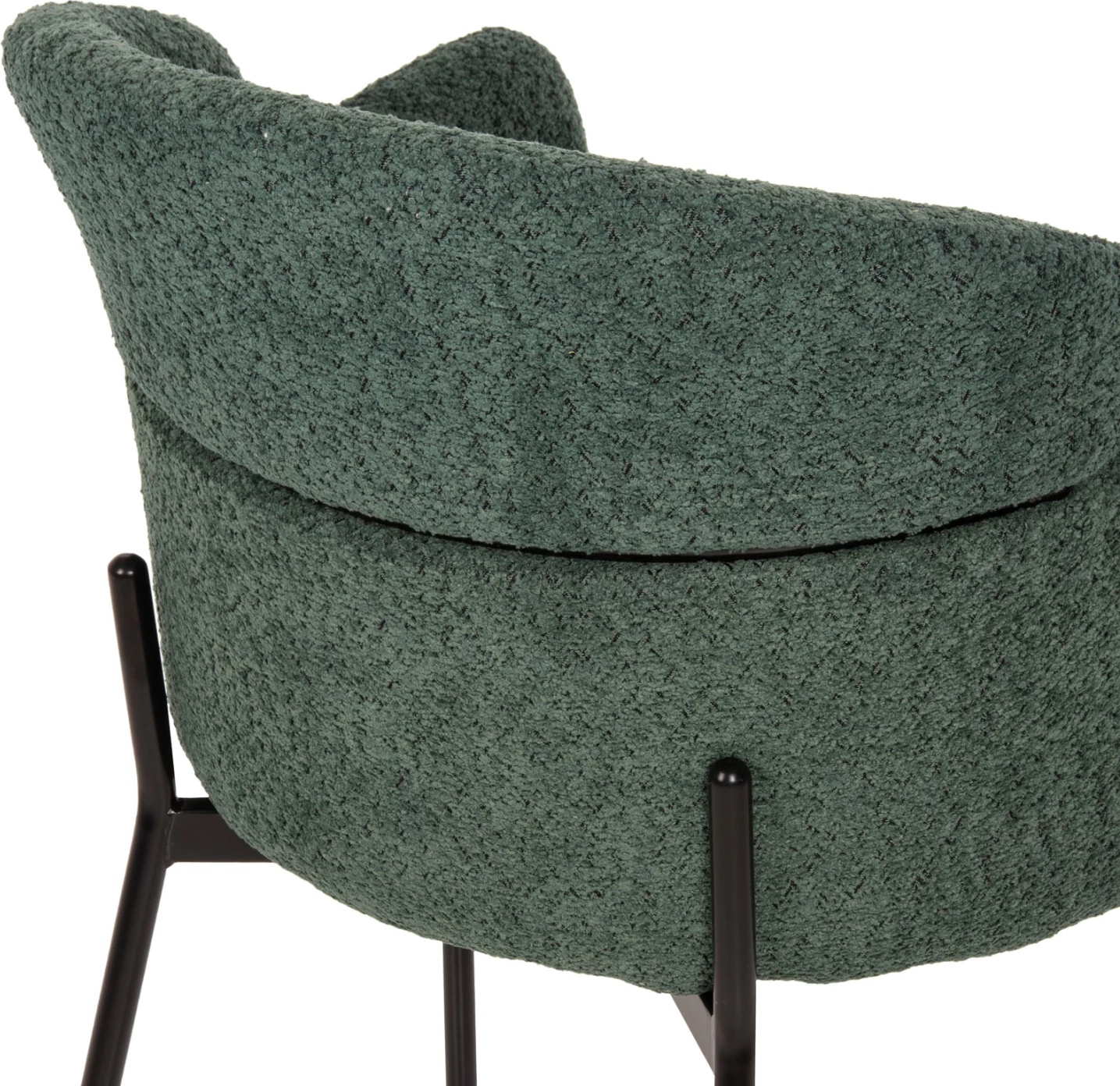 Naslanjač WOLF FH8583.03 v petrolej zeleni boucle tkanini s črnimi kovinskimi nogami 58x58x80H cm, set 2 kosov