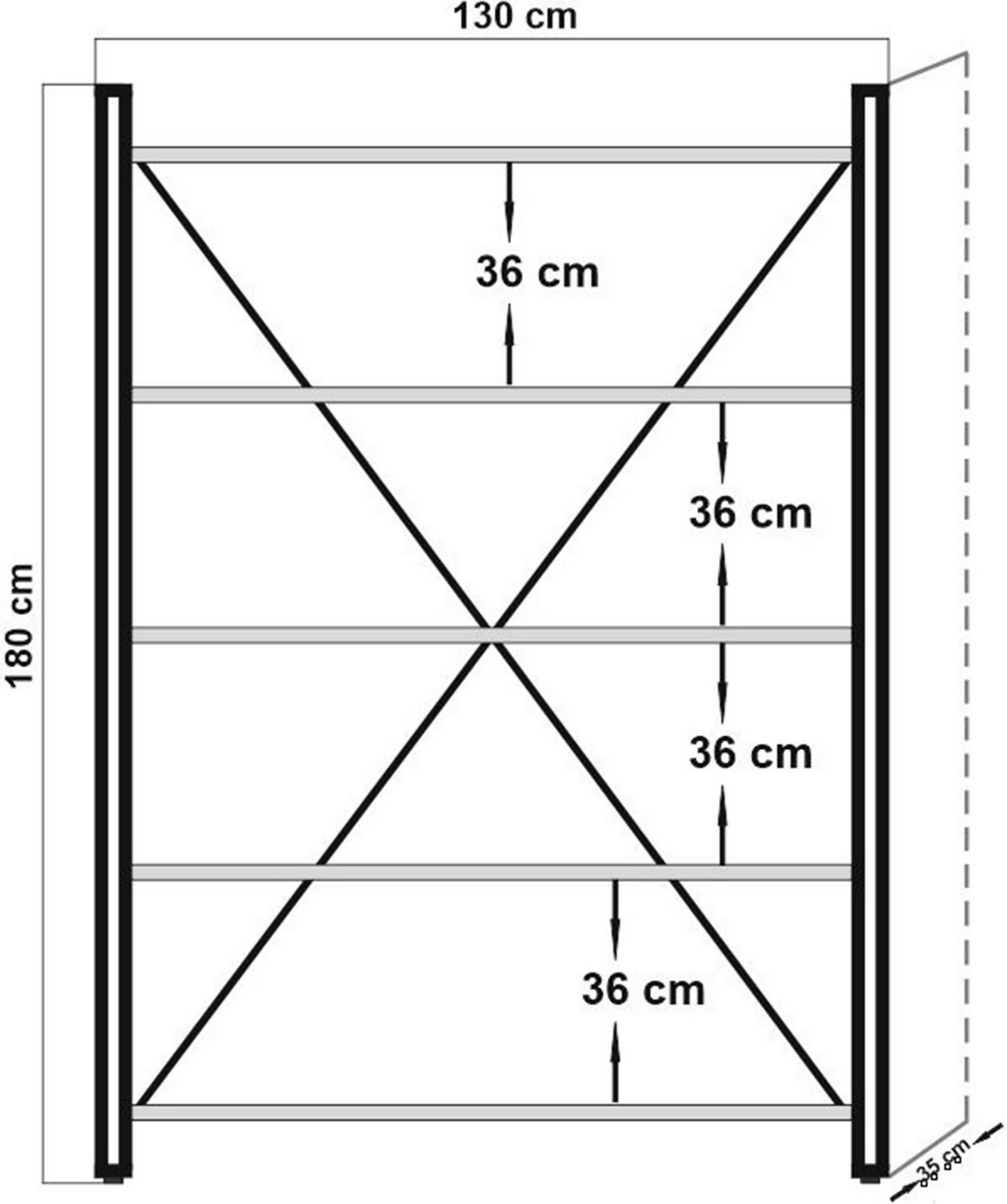 Knjižni regal Hanah Home Cosmo Fix, barva Atlantic Pine in črn