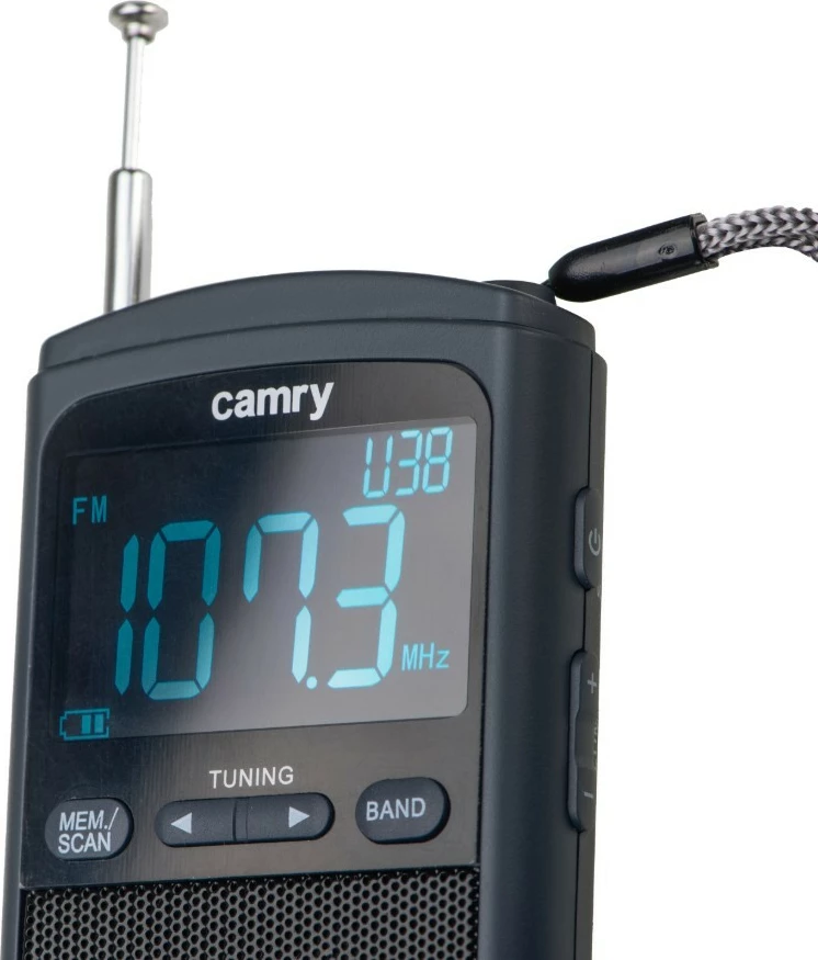 Prenosen radio Camry CR1905, FM/AM, LCD zaslon, USB-C, črn