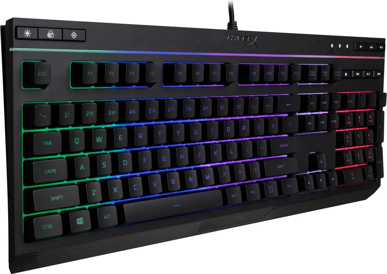 Tipkovnica Alloy Core RGB HyperX, QWERTY (US) angleška, črna