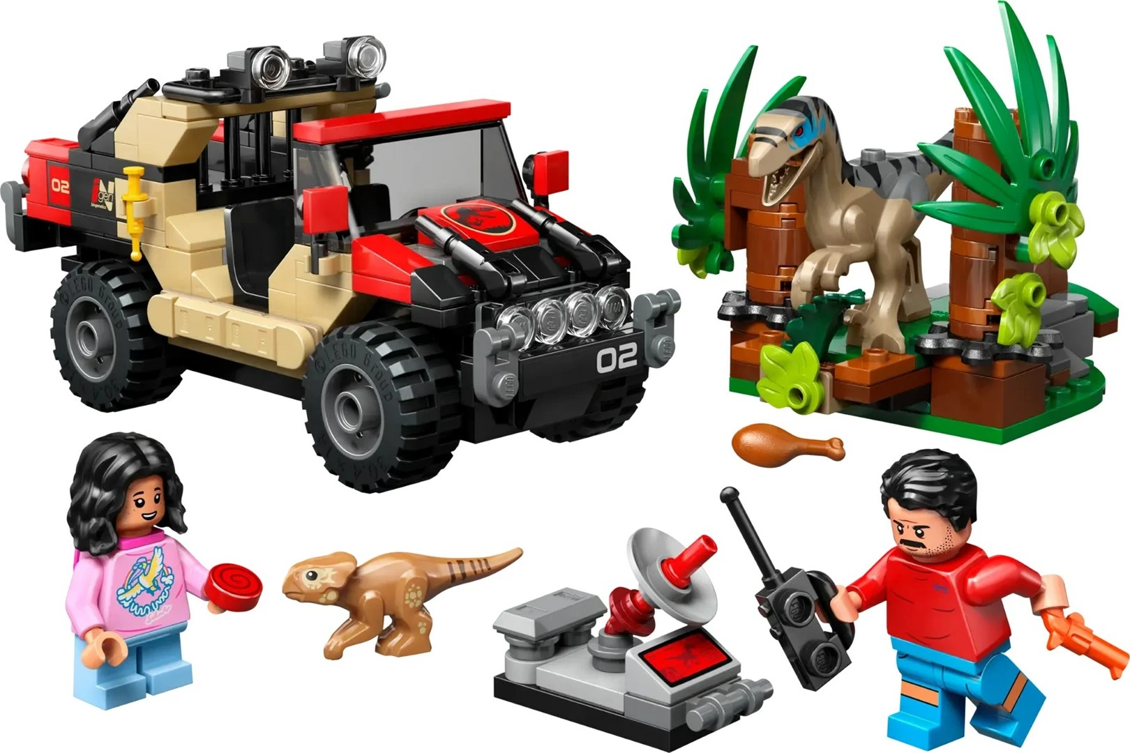 Set LEGO Jurassic World 76972 Raptor Off-Road Escape, 285 kosov