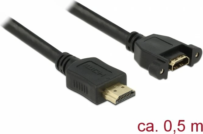 Podaljševalni HDMI kabel, DeLOCK 85463, 0,5 m, 4K, črn
