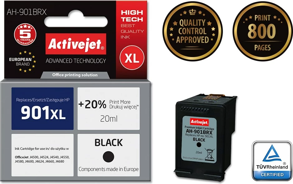 Črnilec Activejet AH-901BRX za tiskalnike HP, črn