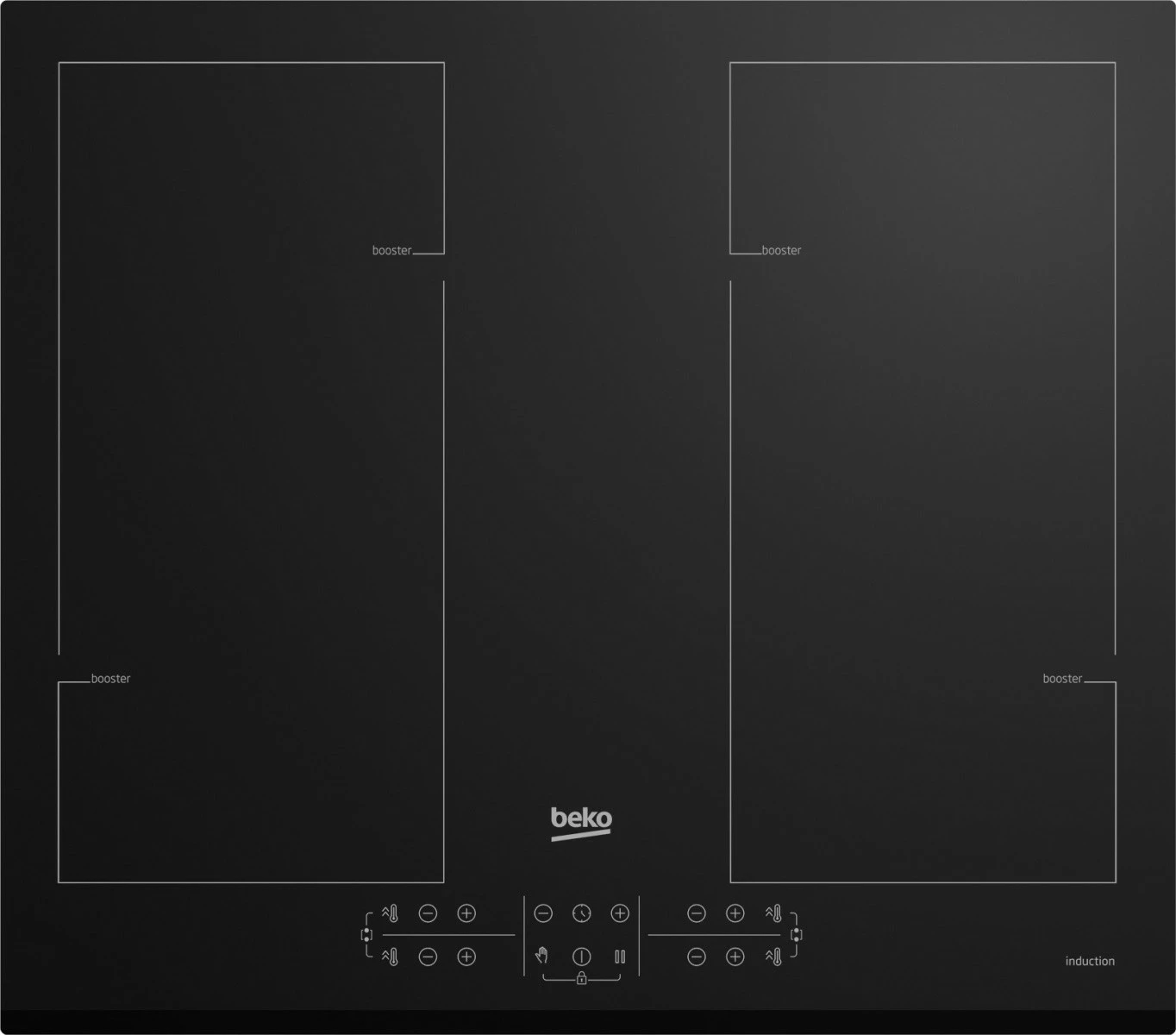 Indukcijska kuhalna plošča Beko HII64206F2MT, 4 območja, črna