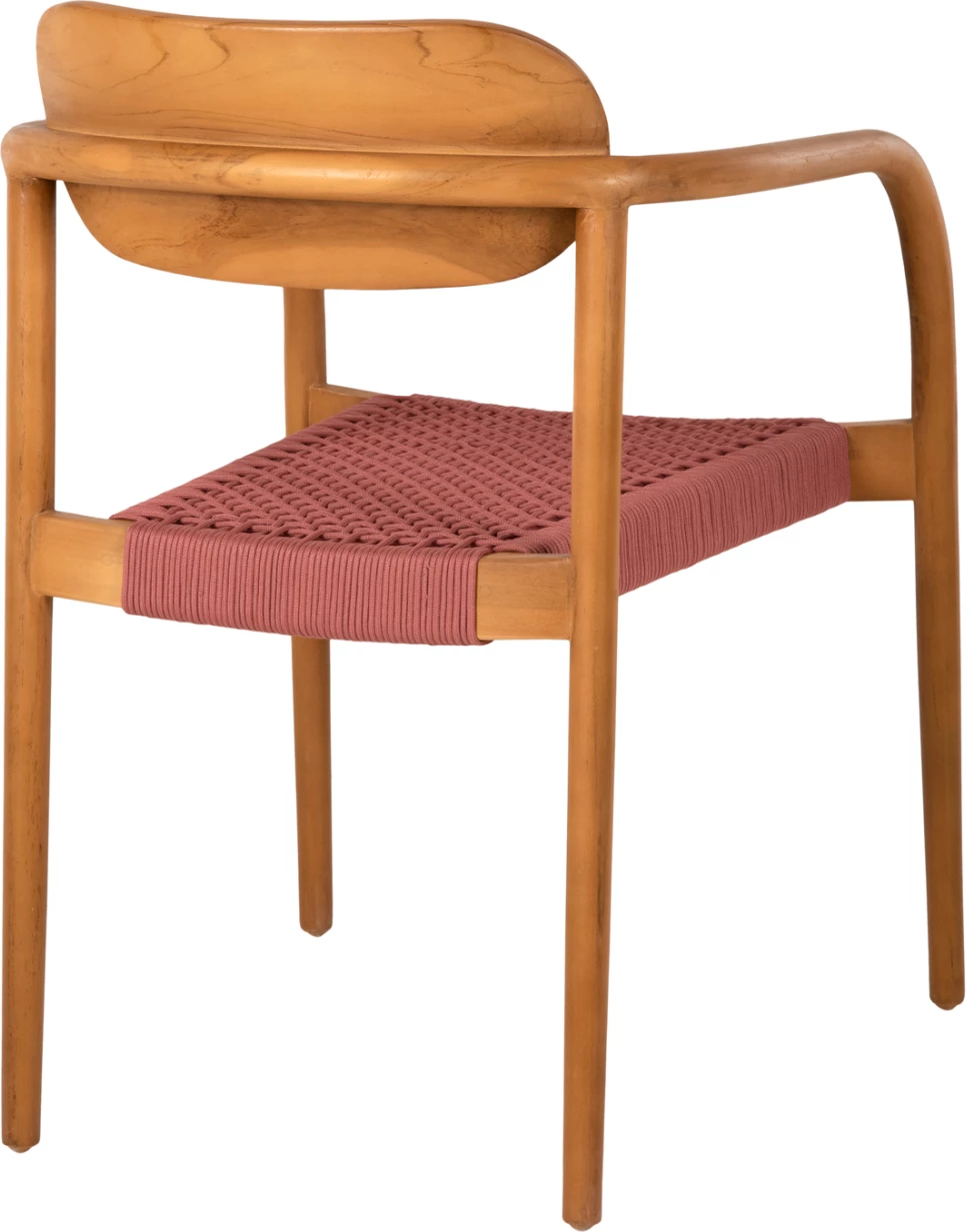 Fotelj OSLO FH9636.06 iz tikovine v naravni barvi in roza vrvi 55x54x80Hcm