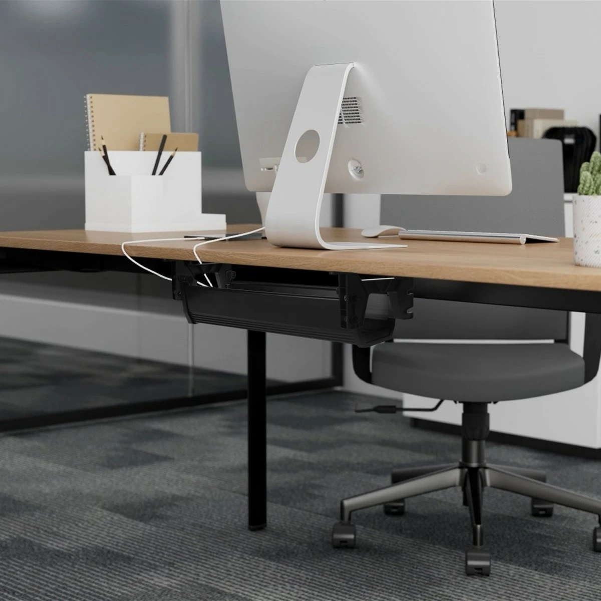 Organizator kablov pod mizo Maclean MC-106B, črn