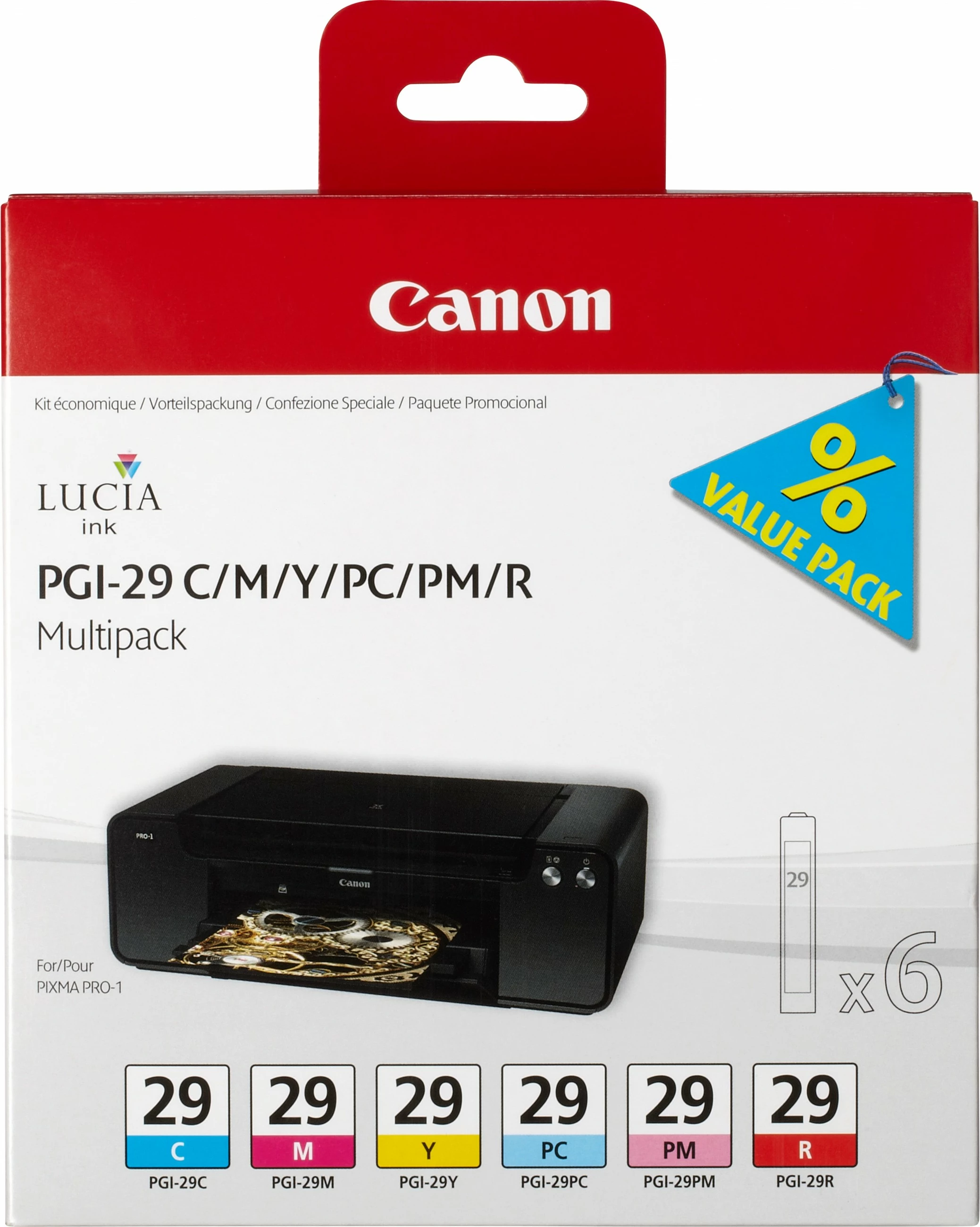 Multipack tonerji Canon PGI-29, 6 barv, pigmentni