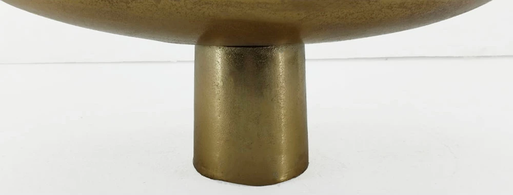 Dekorativni pladenj na nogicah, aluminij, zlata, 46x26x18 cm