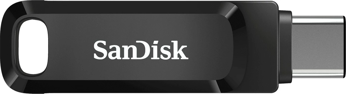 USB-pomnilnik SanDisk Ultra Dual Drive Go, 512 GB, USB Type-A/USB Type-C, 3.2 Gen 1, 150 MB/s, vrtljiv, črn