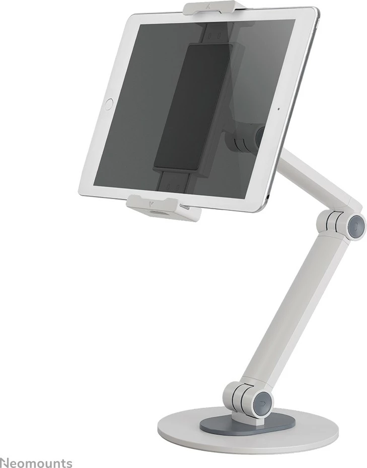 Namizni nosilec za tablične računalnike in telefone Neomounts DS15-550WH1, univerzalen, vrtljiv 360°, bel